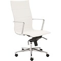 Euro Style 00682WHT Kyler Leatherette High-Back Task Chair with Fixed Arms, White