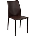 Euro Style™ Dalia Leather Dining Side Chair; Brown, 4/Set