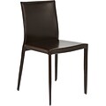 Euro Style™ Shen Leather Dining Side Chair; Brown, 4/Set