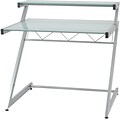 Euro Style™ Z Deluxe Aluminum/Tempered Frosted Glass Small Desk, Box