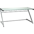 Euro Style™ Z Deluxe Aluminum/Tempered Frosted Glass Large Desk, Box