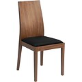 Euro Style™ Deanna Microfiber Dining Side Chair; Black/Walnut, 2/Set