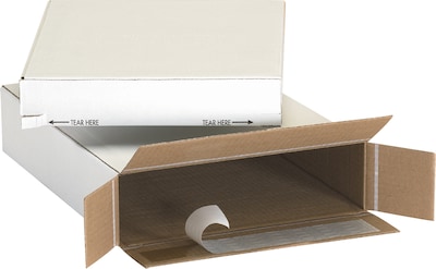 Quill Brand® 3 x 15.12 x 11.25 Self-Sealing Side Loading Boxes, 32 ECT, White, 25/Bundle (11315SS