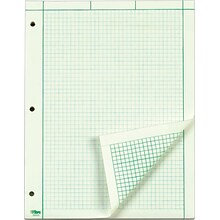 TOPS™ Engineering Computation Pad, Gum-Top, 8 1/2 x 11, Quad Rule (5 x 5), Greentint Paper, 100 SH