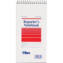 TOPS Reporters Wirebound Notebook, 4 x 8, Gregg Ruling, 70 sheets, 12/Pack
