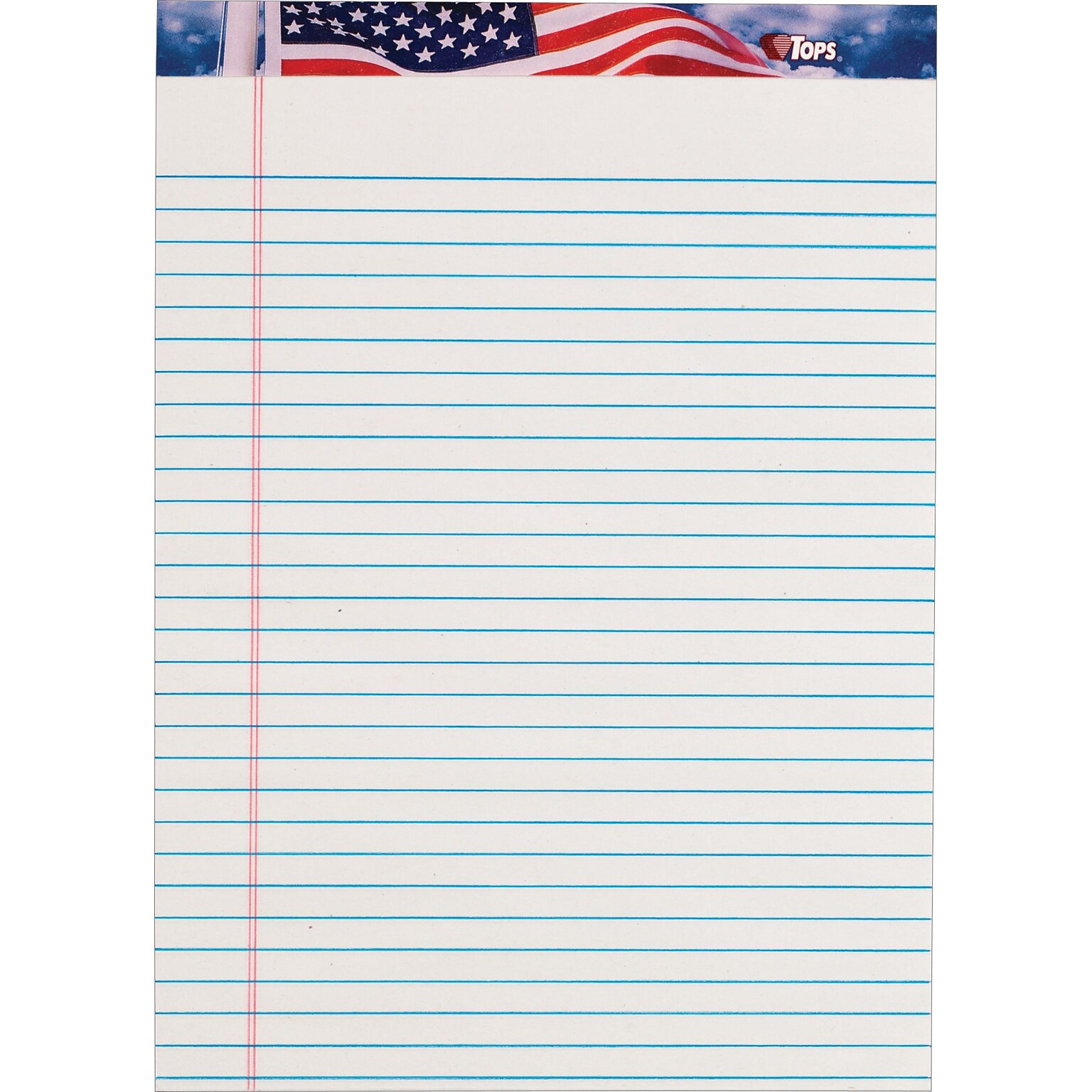TOPS Recycled American Pride Writing Tablet, 8-1/2 x 11-3/4, Legal Ruled, White, 50 Sheets/Pad, 12 Pads/Pack (75140)