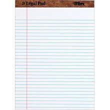 TOPS The Legal Pad Notepad, 8.5 x 11.75, Wide Ruled, White, 50 Sheets/Pad, 1 Pad/Pack (TOP 7533)