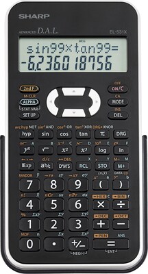 Sharp® EL531XBWH Scientific Calculator, 12-Digit LCD, 2-Color 183-Function, Black/White