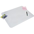 Artistic Krystal View Microban Vinyl Desk Pad, 12 x 17, Frosted White (60740MS)