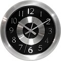 Infinity Instruments® Mercury Black/Shiny Aluminum Wall Clock, 10