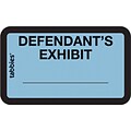 Tabbies Pre-Printed Labels - Defendants Exhibit, Self-Adhesive, 1x1-5/8, Blue, 252 Labels/Pack (58