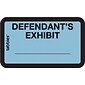 Tabbies Pre-Printed Labels - Defendant's Exhibit, Self-Adhesive, 1x1-5/8", Blue, 252 Labels/Pack (58093)