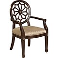 Powell® Diamond Graint Fabric Spider Web Back Accent Chair, Cream