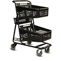 TT-100 Convenience Shopping Cart, Black Frame, Black Baskets