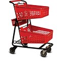 TT-100 Convenience Shopping Cart, Black Frame, Red Baskets