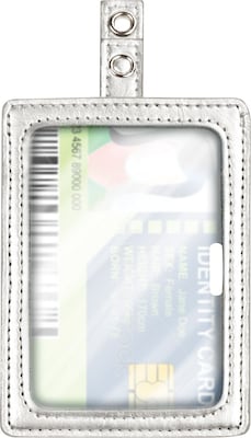 Cosco MyID Silver ID Badge Holder for Key Cards and ID Cards, Gray/Silver (075004)
