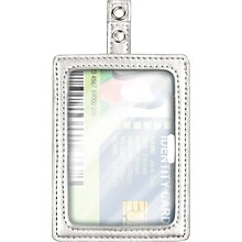 Cosco MyID Silver ID Badge Holder for Key Cards and ID Cards, Gray/Silver (075004)