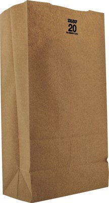 11-lb Kraft Paper Bags, Natural, 500/Carton