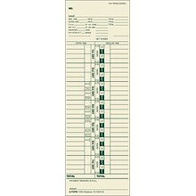 TOPS® Weekly Time Cards - Named Days, 10 1/2 x 3 1/2, 500/Bx (1255)
