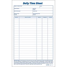 TOPS® Daily Time Sheet Time Cards, 8 1/2 x 5 1/2, 100/Pad, 2/Pack