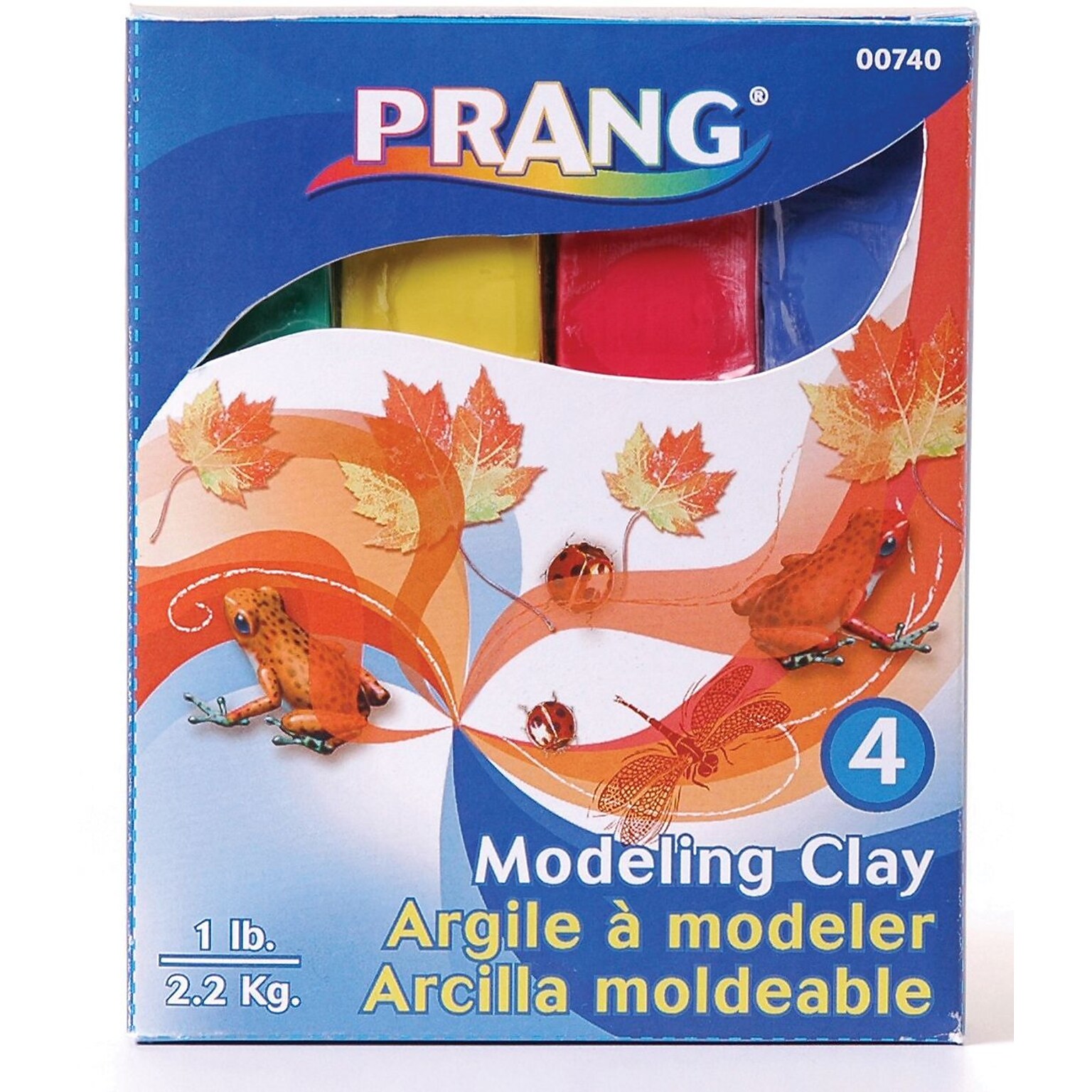 Prang Modeling Clay, Assorted Colors, 4/Box (00740)