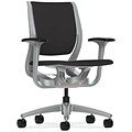 HON Purpose Mid-Back Task Chair, Fabric, Black/Platinum, Seat: 19 1/2W x 16D Back: 18W x 19 1/4H