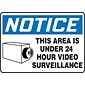 Accuform 7" x 10" Aluminum Safety Sign "NOTICE THIS AREA IS..W/GRAPHIC", Blue/Black On White (MASE806VA)