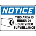 Accuform 10 x 14 Plastic Safety Sign NOTICE THIS AREA IS..W/GRAPHIC, Blue/Black On White (MASE80