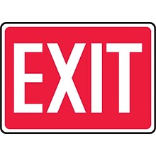 Accuform 7 x 10 Aluminum Safety Sign EXIT, White On Red (MEXT562VA)