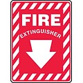 Accuform 10 x 7 Plastic Fire Safety Sign FIRE EXTINGUISHER (ARROW), White On Red (MFXG417VP)