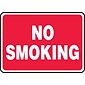 Accuform 7" x 10" Aluminum Smoking Control Sign "NO SMOKING", White On Red (MSMK423VA)