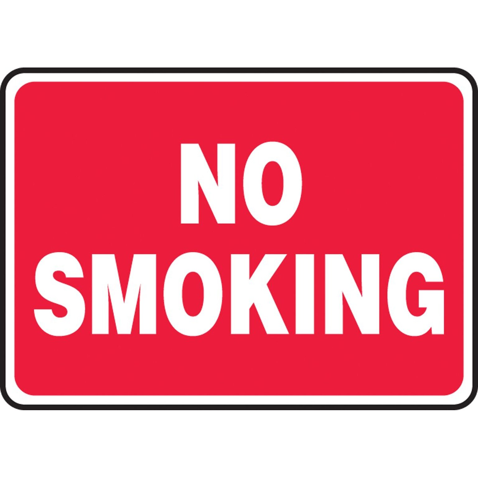 Accuform 7 x 10 Aluminum Smoking Control Sign NO SMOKING, White On Red (MSMK423VA)