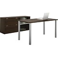 Bestar® Contempo Desk Collection; Executive Desk & Credenza, Tuxedo