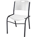 Lifetime Resin Stacking Chair, White Granite