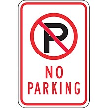 Accuform Reflective NO PARKING Parking Sign, 18 x 12, Aluminum (FRP116RA)