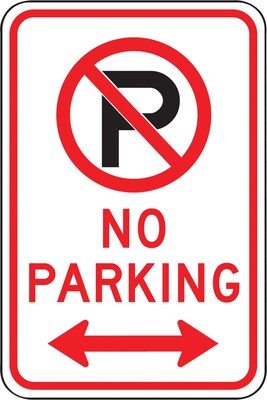Accuform Reflective NO PARKING Parking Sign, 18 x 12, Aluminum (FRP117RA)