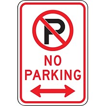 Accuform Reflective NO PARKING Parking Sign, 18 x 12, Aluminum (FRP117RA)