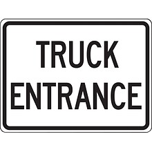 Accuform 18 x 24 Reflective Aluminum Facility Traffic Sign TRUCK ENTRANCE, Black On White (FRR04