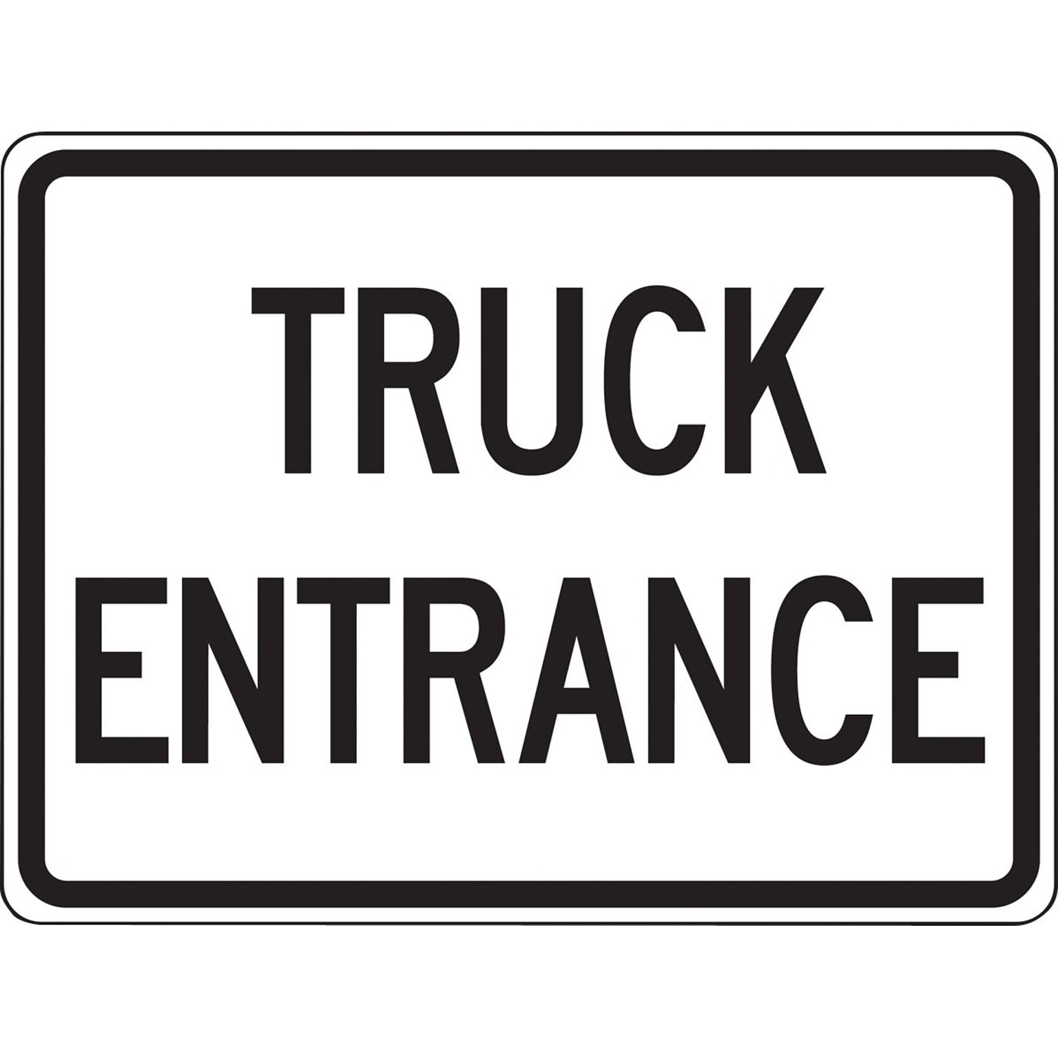 Accuform 18 x 24 Reflective Aluminum Facility Traffic Sign TRUCK ENTRANCE, Black On White (FRR045RA)