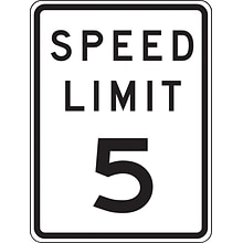 Accuform Reflective SPEED LIMIT 5 Speed Control Sign, 18 x 12, Aluminum (FRR2185RA)