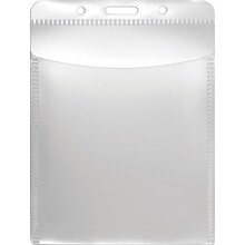 PVC-Free Badge Holders, Vertical, 3 x 4, Clear, 50/Pack