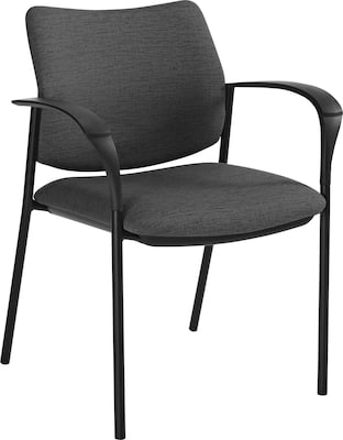 Global Sidero Fabric Wide Curved Arms Guest Chair, Granite Rock (6900BK-UR20)