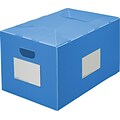 Plastic Storage Box; Collapsible, Blue, 21 Gallon, 2/Pack