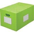 Plastic Storage Box; Collapsible, Lime, 21 Gallon, 2/Pack