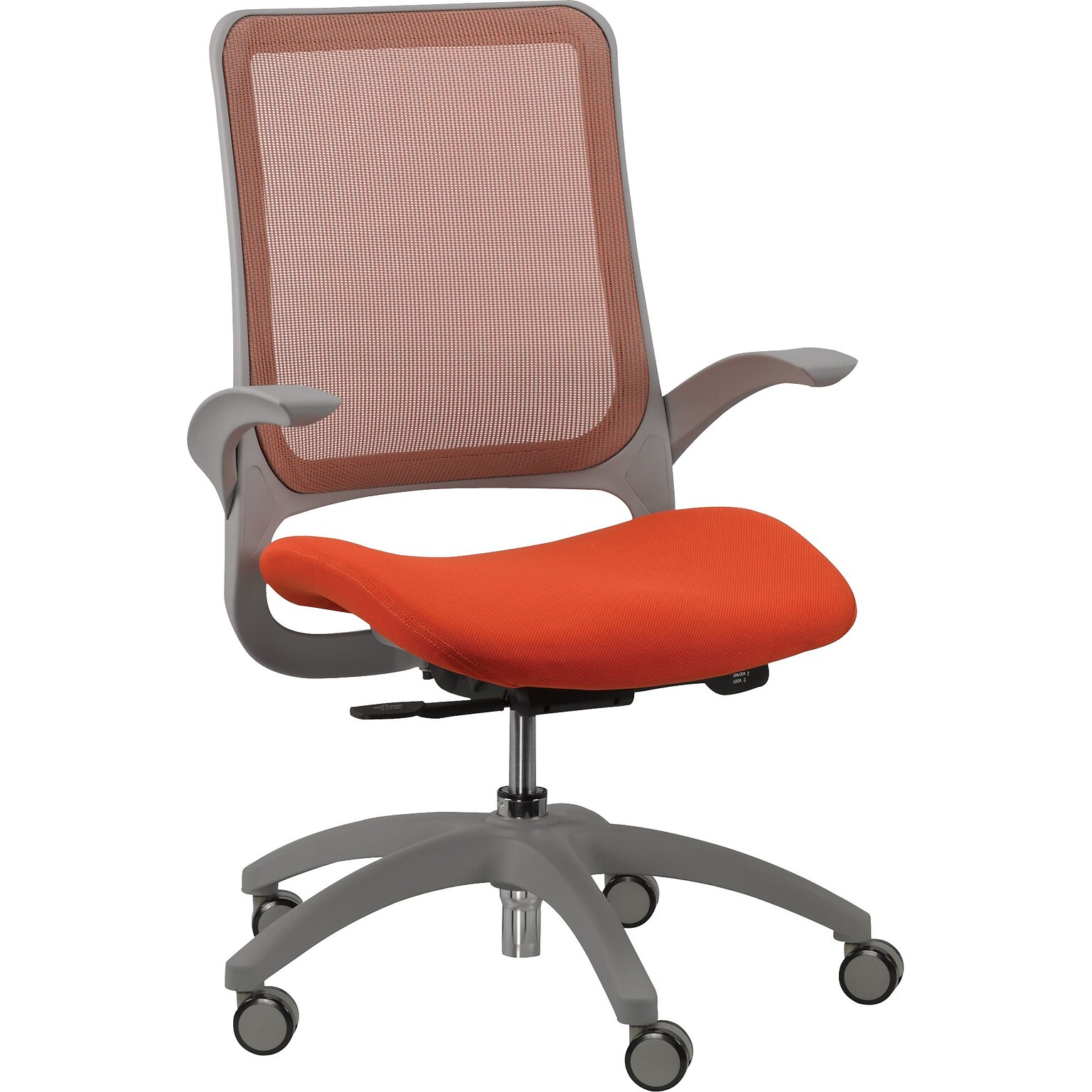 Raynor Eurotech Hawk MF22 Task Chair, Mesh Back w/ Fabric Seat, Orange, Seat: 19 3/10W x 18 1/2D, Back: 17 3/10W x 20 9/10H