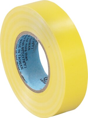 Tape Logic™ 3/4(W) x 20 yds(L) Vinyl Electrical Tape, Yellow, 10/Pack