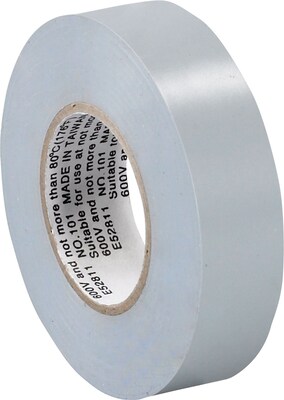 Tape Logic™ 3/4(W) x 20 yds(L) Vinyl Electrical Tape, Gray, 10/Pack