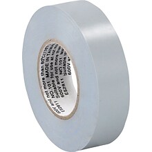 Tape Logic™ 3/4(W) x 20 yds(L) Vinyl Electrical Tape, Gray, 10/Pack