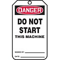 Accuform Signs® 5.75 x 3.25 PF-Cardstock Safety Tag DANGER..THIS MACHINE, Red/Black On White