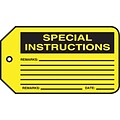 Accuform Signs® 5 3/4 x 3 1/4 RP-Plastic Production Control Tag SPECIAL.., Black On Yellow